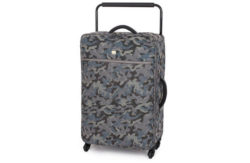 IT Luggage Large Quilted Camo 4 Whee Spinner Suitcase - Grey